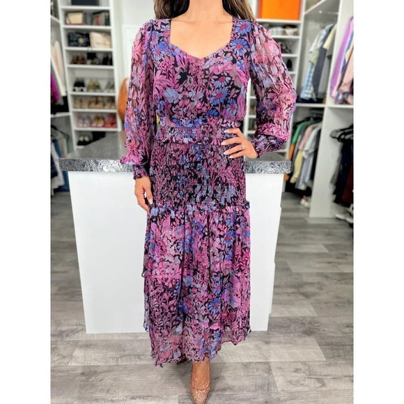 LoveShackFancy Purple Floral Bohemian Maxi Dress $750 - Picture 1 of 11